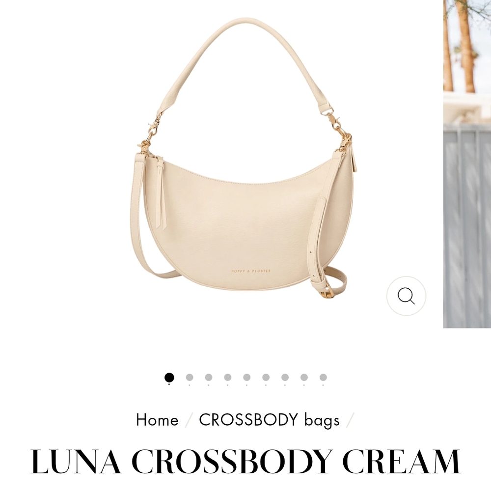 Poppy & Peonies Cream Crossbody Bag